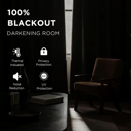 Vista 4 de CUCRAF - Juego de 2 paneles de cortinas opacas de 54 pulgadas, cortina con bolsillo para varilla y pestaña trasera, cortinas oscuras con aislamiento