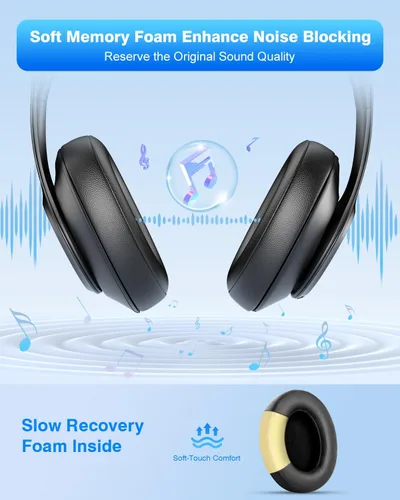 Vista 3 de F FEYCH Beats Studio - Almohadillas de repuesto para Beats Studio 3 y 2 (B0500/ B0501), 2 almohadillas de espuma viscoelástica con aislamiento