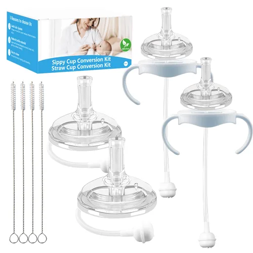 Vista 9 de Kit de conversión de taza de popote para biberones naturales Philips Avent, kit de transición para niños pequeños con 4 pezones de popote suave, 2