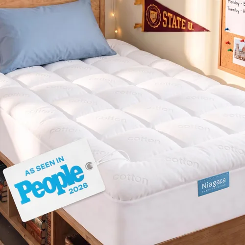 Vista 10 de Niagara Sleep Solution 100% Cotton Top Cooling Mattress Topper - Twin Size Cloud-Like Mattress Pad, Breathable, 20" Deep Pocket, Back Pain Relief
