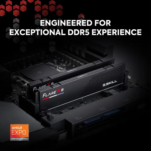 Vista 2 de G.SKILL Flare X5 Series DDR5 RAM (AMD Expo) 64 GB (2 x 32 GB) 5600MT/s CL36-36-36-89 1.25V Memoria de computadora de escritorio U-DIMM - Negro mate