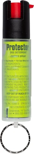 SABRE Spray Protector para Perros con Llavero, 14 Ráfagas, Alcance de 12 Pies (4 Metros), Disuasivo Humano de Ataques de Perros, Máxima Potencia