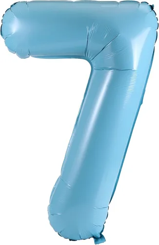 Vista 3 de YPSelected Globo de aluminio grande de 32 pulgadas con número de helio, cumpleaños, boda, fiesta, 0-9 (azul bebé, 0)