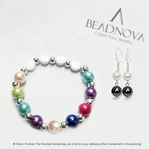 Vista 5 de BEADNOVA Cuentas de perlas de satén para manualidades, pequeñas perlas de imitación de vidrio sueltas para fabricación de joyas