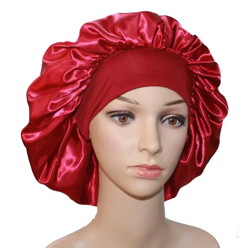 Vista 16 de VEYRNEIC Gorro de satén para el cabello para dormir, gorras de seda para quimioterapia con banda elástica ancha, gorro de dormir para mujeres