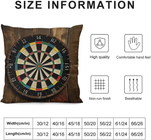 Vista 2 de Plush Pillow Case Couch Cushion Pillowcases Soft Throw Pillow Covers Dart Board Back Pillowslip with Zipper for Modern Home Decor