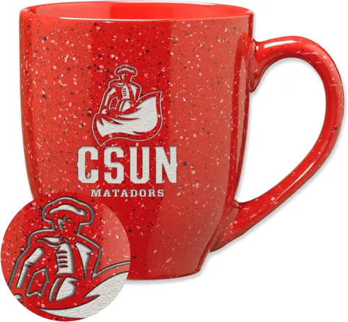 Vista 399 de Rico Industries NCAA Saint Joseph's (PA) Hawks Logo Principal Color Marrón 16 oz Logotipo del Equipo de Color Láser Grabado en Cerámica Moteada Taza