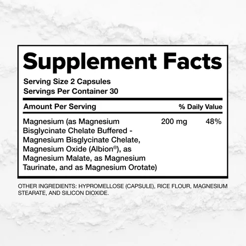 Vista 7 de COMPLEMENT Magnesio - Complejo de 4 formas biodisponibles - Malato, Taurato, Bisglicinato, Orotate - Suplemento para relajación, recuperación