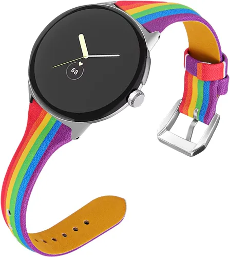 Vista 12 de Correa de cuero compatible con Google Pixel Watch Band Correa de repuesto Correa de pulsera transpirable para Google Pixel Watch Accesorios