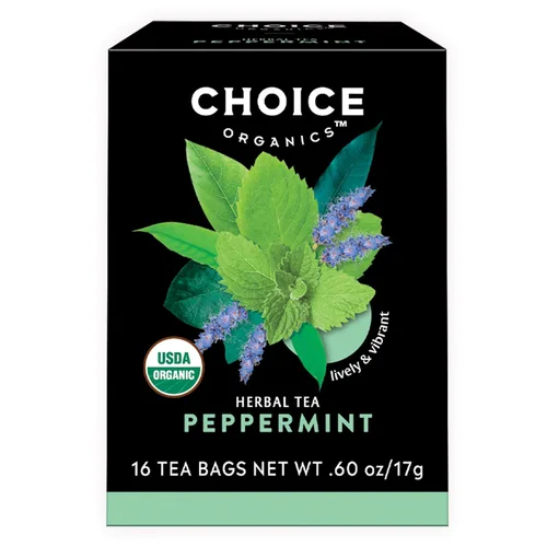 Vista 9 de Choice Organics - Té de menta orgánico (paquete de 1) - Compostable - Sin cafeína - 16 bolsas de té de hierbas orgánicas