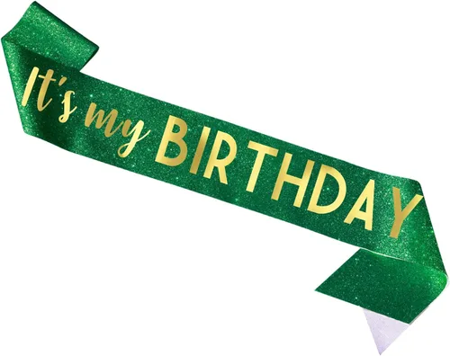 Vista 12 de Banda negra de cumpleaños – Banda «It's My Birthday» – Decoraciones de cumpleaños para mujeres, cumpleaños, niñas, accesorios de cumpleaños, Negro