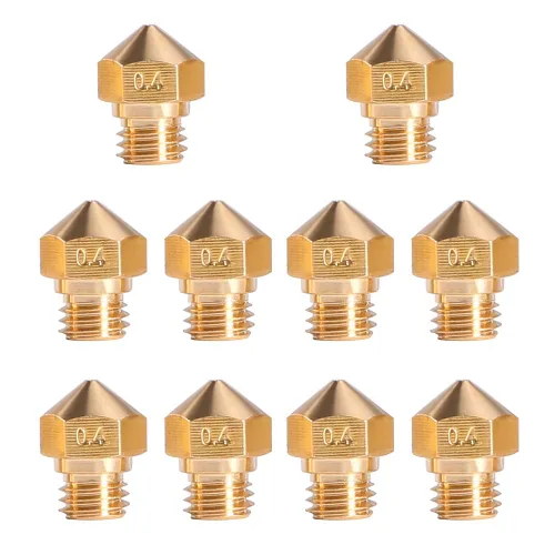 Boquilla MK10 para impresora 3D, rosca M7, cabeza extrusora de latón, boquilla Hotend, filamento de 0.069 in (10 boquillas MK10 de 0.016 in)