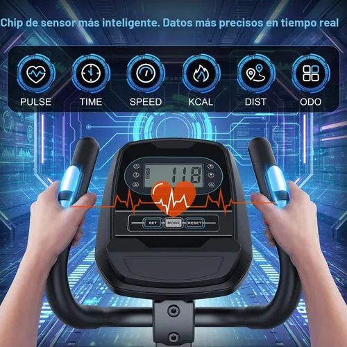 Vista 5 de ANCHEER Máquina elíptica de ejercicios, entrenador elíptico para gimnasio en casa, equipo de ejercicio de peso máximo de 550 libras, máquina Negro