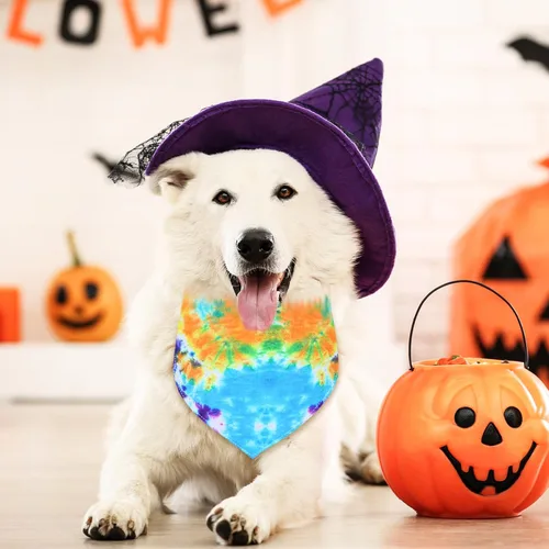Vista 5 de Silkfly 50 bandanas de verano para perros, bufandas para mascotas, para peluquería, triángulo, lavable, babero para perros grandes, fiesta