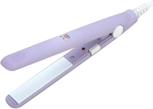 Vista 3 de Mini alisadora de pelo, 2 en 1, mini plancha de pelo de cerámica turmalina, rizador de calor de plancha plana, plancha para alisar el cabello