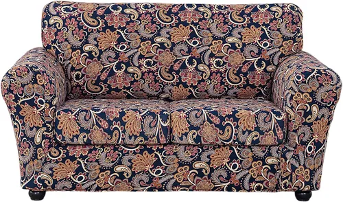 Vista 24 de KRFOONN Funda de sofá de 4 piezas con estampado para sofás de 3 cojines, funda elástica con 3 fundas de cojín separadas, protector de muebles
