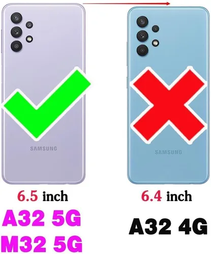 Vista 2 de Asuwish Funda de teléfono para Samsung Galaxy A32 5G 2021 de 6.5 pulgadas con protector de pantalla de vidrio templado y soporte delgado, funda