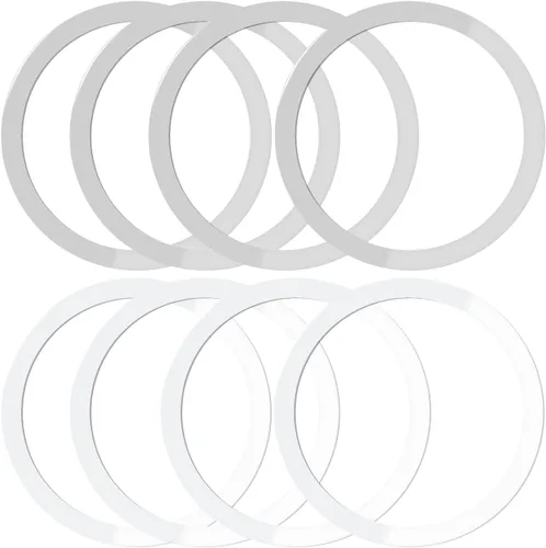 Vista 8 de Anillos universales de metal, anillo magnético para funda de teléfono y carga inalámbrica, compatible con iPhone 17/Air/16/15/14/13, Galaxy Blanco