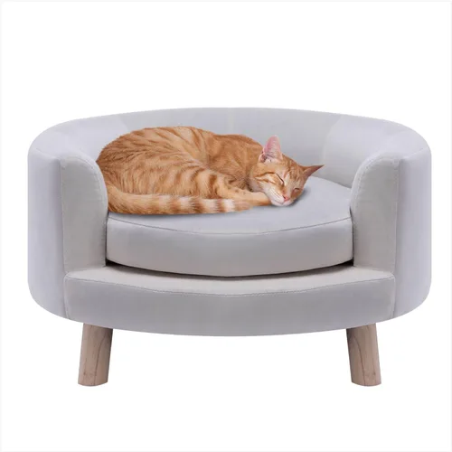 Vista 22 de Critter Sitters Sofá para Perros Rectangular de Microfibra Tostado de 36 Pulgadas para Perros de Tamaño Mediano, Cama Sofá Elevada Moderna