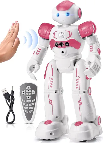 Vista 13 de KingsDragon - Robot RC, juguetes para niños, gestos y detección programable, robot inteligente a control remoto para niños de 3 a 8 años, regalo