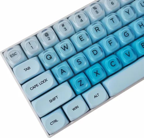 Vista 22 de Guffercty kred 61 teclas PBT 60% teclas retroiluminadas con perfil OEM, diseño 60%, layout US para teclado mecánico 60% (61 gris negro)