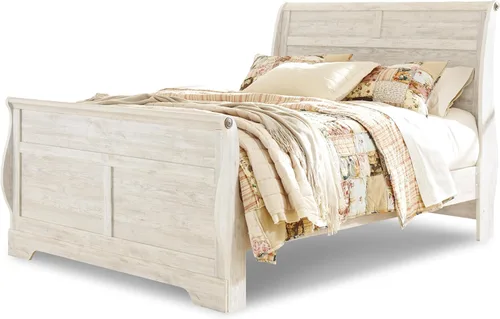 Vista 11 de Ashley Furniture Signature Design - Cabecero de panel completo Willowton – Estilo Contemporáneo – Tamaño Queen - Color Blanco.