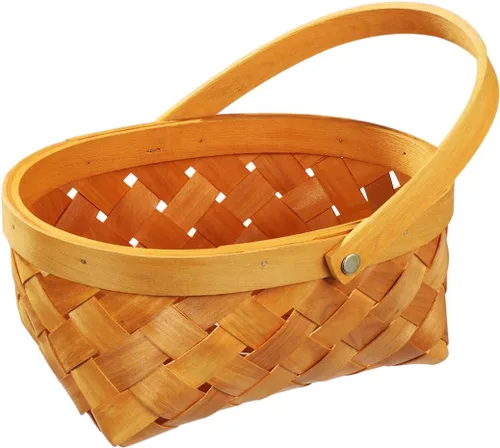 Cesta tejida con asas, cesta de almacenamiento de ratán, portátil, hecha a mano, cesta de la compra para dormitorio, cesta de oficina