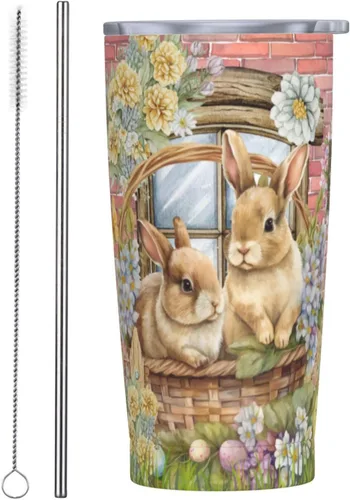 Vista 17 de Camo - Vaso de acero inoxidable aislado de 20 onzas con tapas y pajitas, de acero inoxidable, doble pared aislada al vacío, taza de café de viaje
