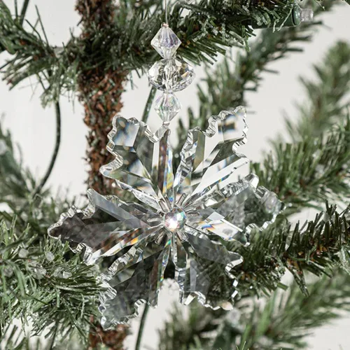 Vista 3 de EXCEART Christmas Snowflake Hanging Ornaments Acrylic Xmas Tree Decorations for Home Door and for Creating Festive Scenes and Giving