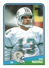 1988 Topps Dan Marino - Tarjeta de fútbol #190 - Se envía en una vitrina protectora