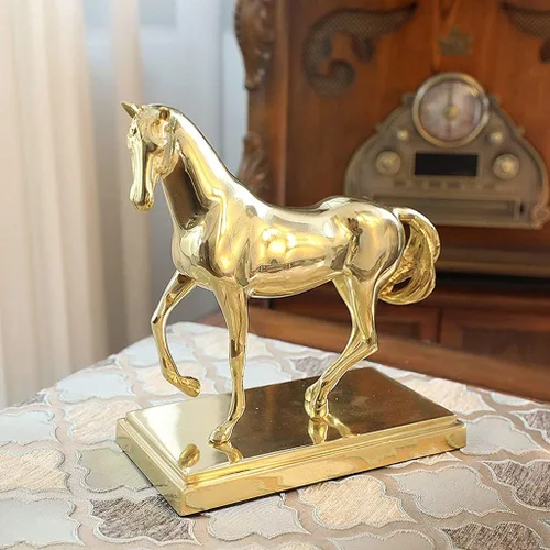 Vista 5 de SHUTING2020 Chinese feng Shui Statue Sculpture Copper Horse Decoration Study Room Living Room Desktop Decoration Decoration Modern Light Luxury Gift