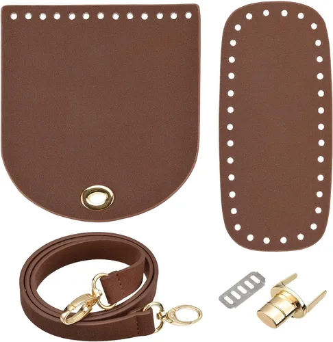Vista 9 de Uxcell Juego de bolsas de cuero con parte inferior, correa, tapa de solapa, cerradura en negro