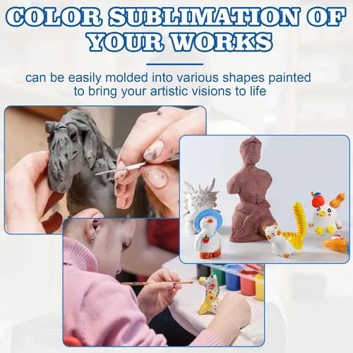 Vista 7 de Masilla epoxi para esculpir arcilla, 2 partes A y B para esculpir, modelado, construcción y reparación, 1 libra, natural