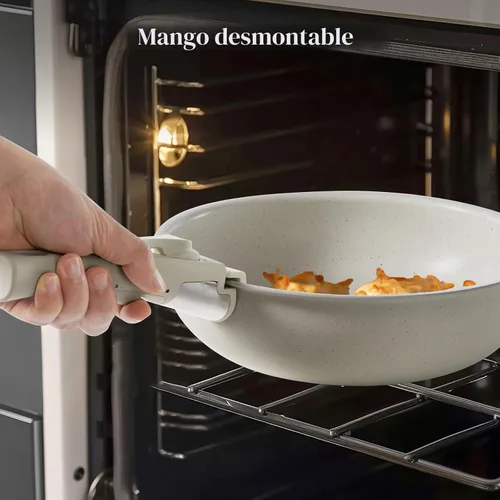 Vista 5 de Sweetcrispy Juego de 12 piezas de ollas y sartenes, juego de utensilios de cocina antiadherente de inducción con mango desmontable, apto