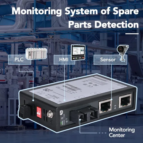 Vista 7 de InHand Networks - Conmutador Ethernet industrial no administrado de 3 puertos, convertidor de medios, 2* 10/100 Base-T (X), 1* 100Base-FX, fibra SC