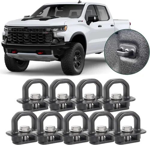 Vista 10 de Anclajes de sujeción de aluminio Phamyor para caja de camión, enganche lateral para pared para Chevy Silverado/GMC Sierra 2007-2023, Chevy