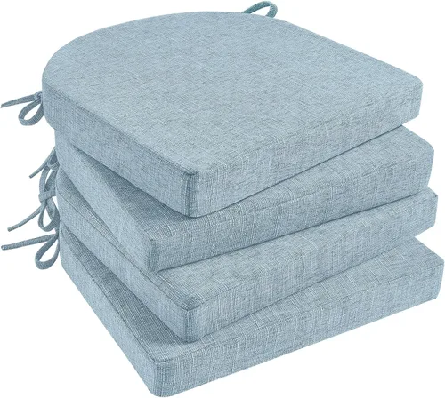 Vista 26 de Basic Beyond Cojines para sillas de comedor, paquete de 6, cojines para sillas de cocina con lazos y respaldo antideslizante, 16 x 16 pulgadas, Rojo
