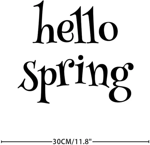 Vista 4 de Calcomanías de pared con texto "Hello Spring" extraíble para dormitorio, decoración del hogar