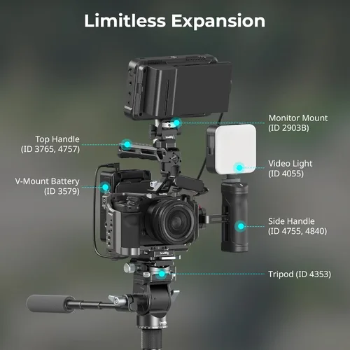 Vista 8 de Kit de Jaula de Cámara de Liberación Rápida SmallRig HawkLock para Sony A7C II/ A7CR con Empuñadura de Silicona Integrada, Jaula Completa de Acceso