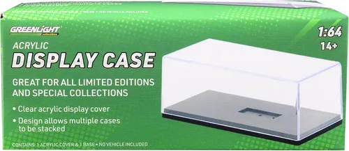 Greenlight 55025-2 - Vitrina coleccionable de acrílico con base de plástico negro para modelos de coches a escala 1/64