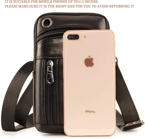 Vista 2 de Funda de cuero de alta calidad para teléfono, paquete de cintura unisex para cigarrillos, funda de cinturón con clip vertical, estuche de transporte