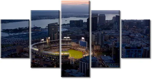Vista 85 de Busch Stadium Baseball Home Decor St. Louis, Missouri Cityscape - Pósteres e impresiones artísticas de pared de 5 piezas de estadios de béisbol