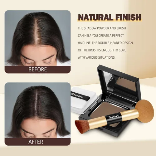 Vista 3 de Tinte de cabello para retoque de raíz, fibras de cabello para cabello fino, polvo de línea capilar libre de crueldad, retoque instantáneamente