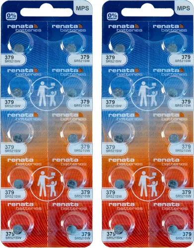 Vista 10 de Renata 379 SR521SW Baterías – 1.55 V Óxido de Plata 379 Batería de Reloj (2 unidades)
