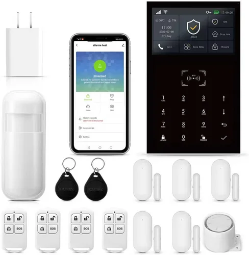 Home Security System with Instant Tuya App Alerts & WiFi+GSM4G,Easy to Install WiFi4G Alarm System with Instant Tuya App Alerts,Door and Window