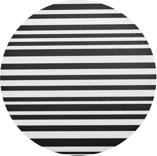 Black White Stripes Round Placemat, Washable Place Mat Heat Resistant for Kitchen (one Sizex1)