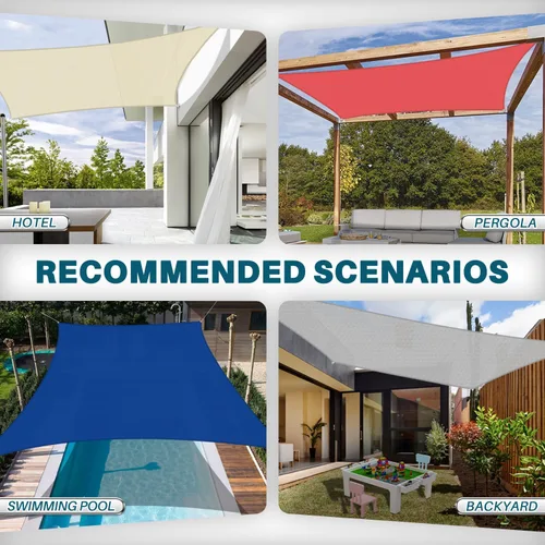 Vista 6 de Coarbor Toldo rectangular resistente para exteriores, 22 x 22 pies, color beige