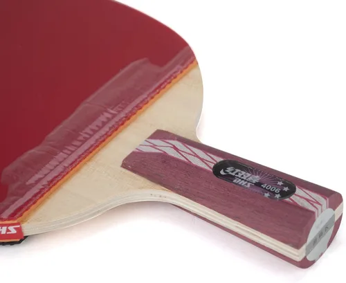 Vista 3 de DHS Ping Pong Paddle 4006, raqueta de tenis de mesa, Penhold con protección de goma LANDSON
