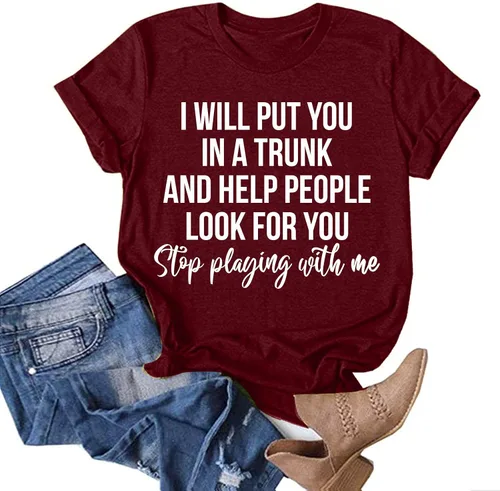 ZJRXM Camiseta de manga corta con estampado de letras casuales para mujer camiseta de manga corta con estampado divertido y lindo cuello redondo