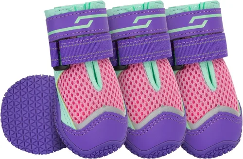 Vista 26 de SlowTon Zapatos para Perros para Perros Grandes, Pequeños y Medianos - Botas Transpirables para Perros para Pavimento Caliente de Verano, Protector
